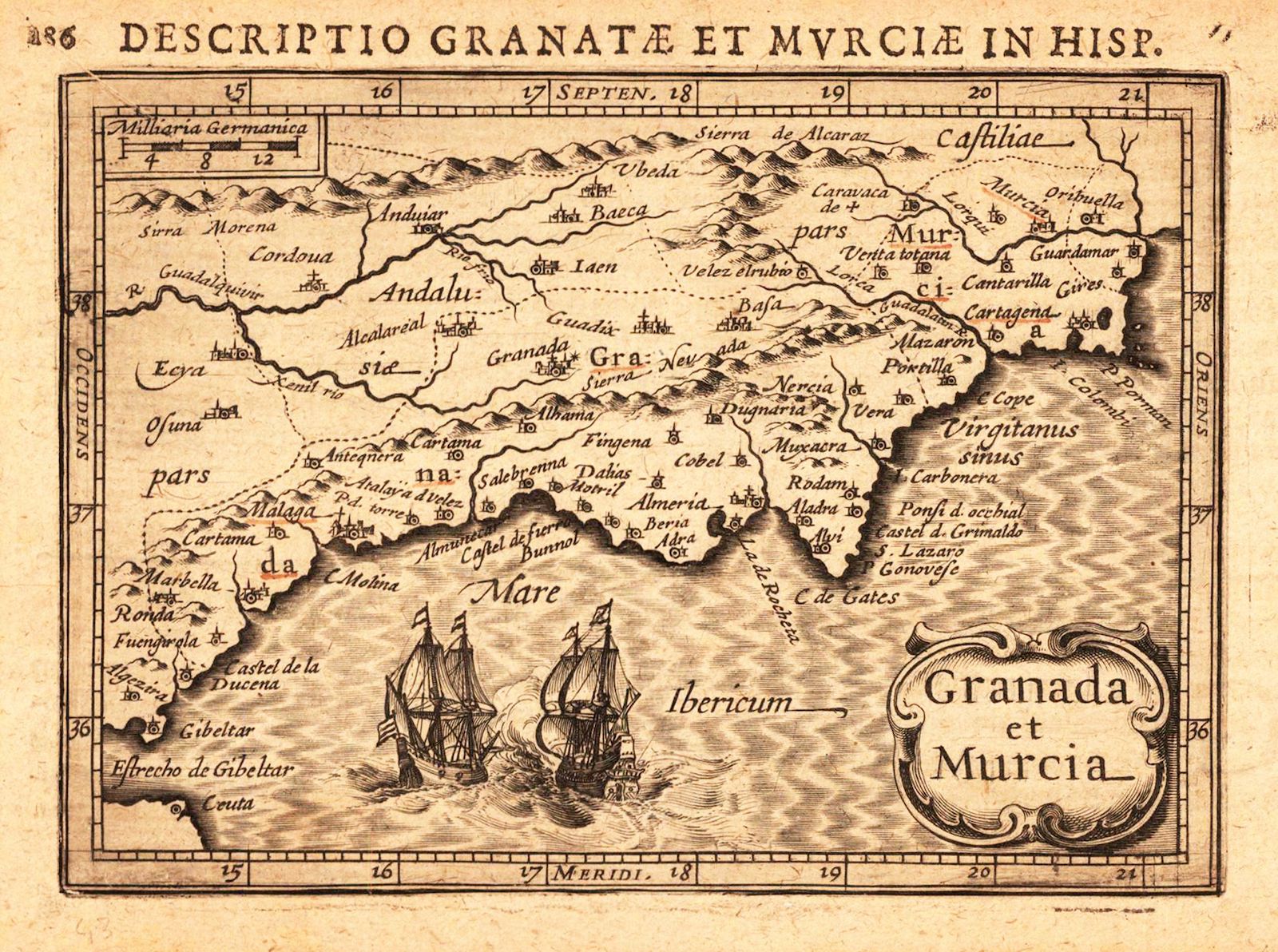 Mapa antiguo de la provincia de Granada