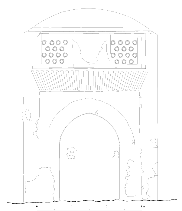 Planimetría de la Portada en el Convento de Zafra, Granada.